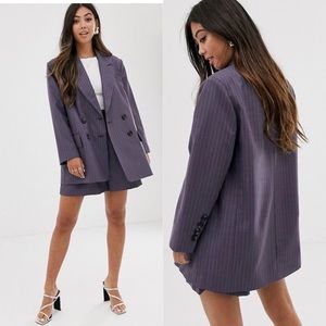 ASOS Dad Suit Blazer Pinstripe Oversize Jacket 6